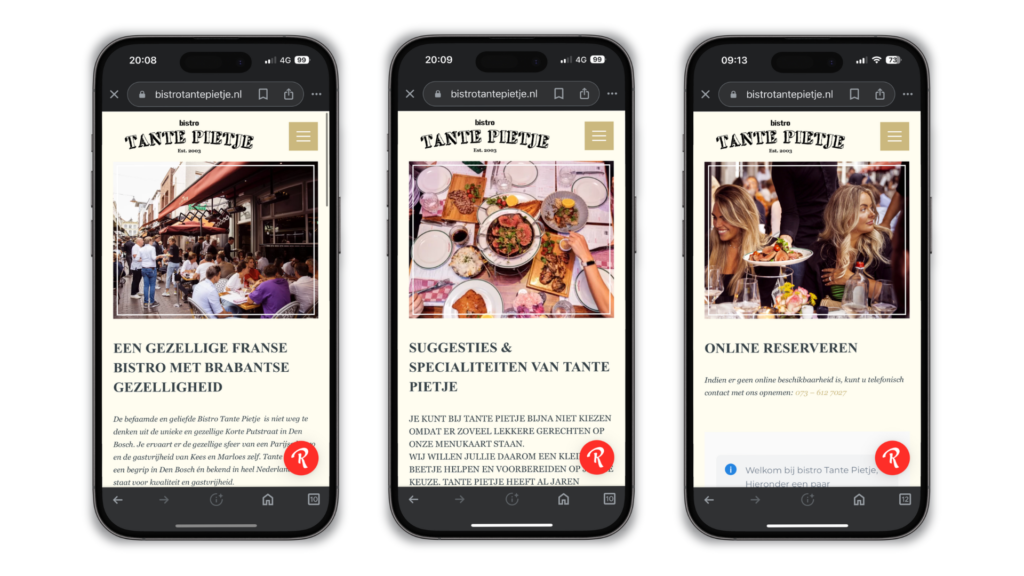 foto's website en social media